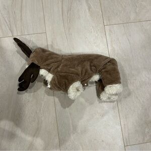 Brown Reindeer Dog Costume with Antlers